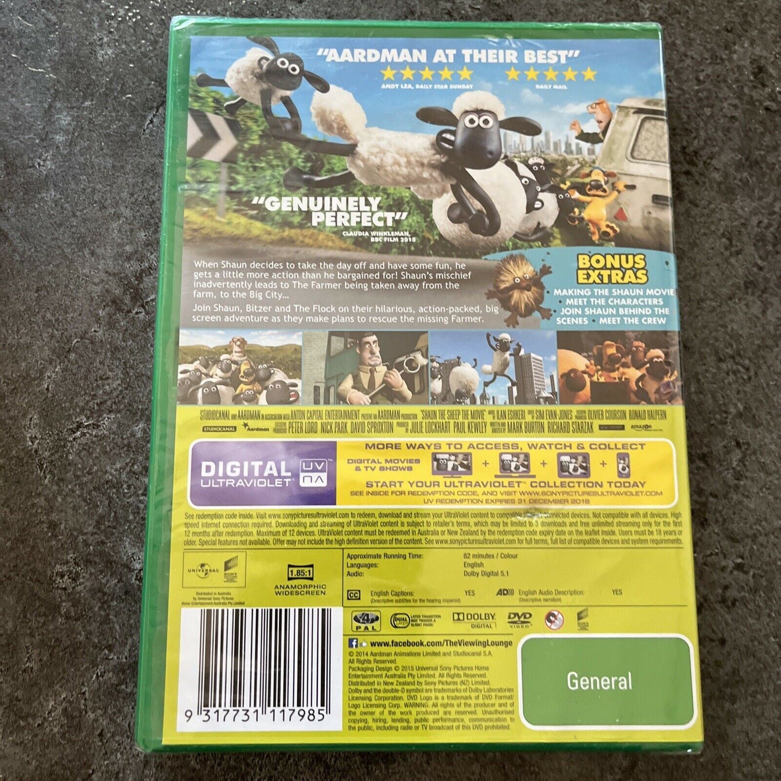 New Sealed Shaun the Sheep Movie DVD Digital UV 2014 Region 4