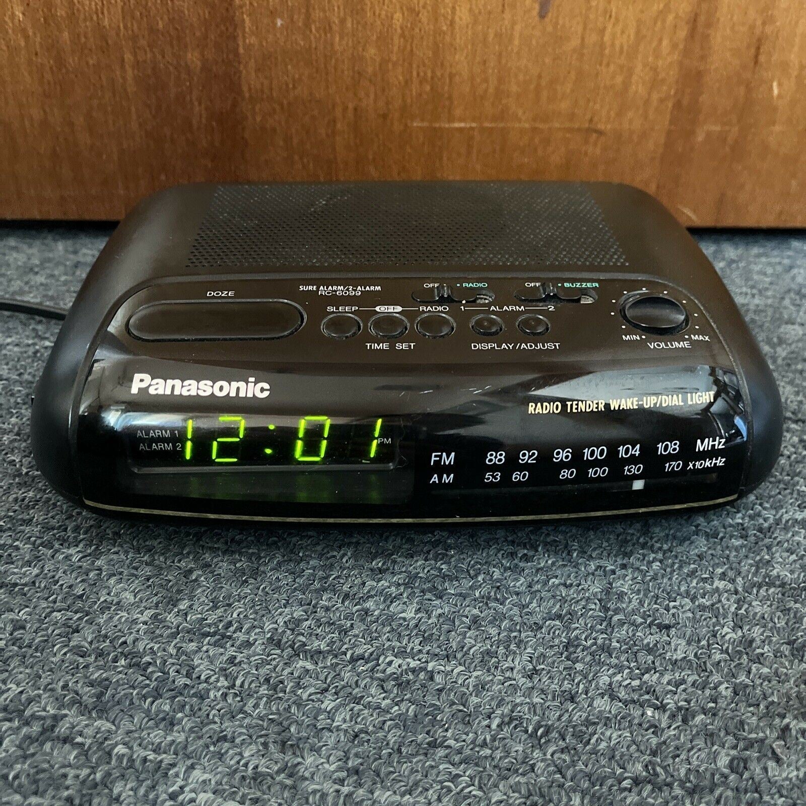 Panasonic RC6099 Dual Alarm Clock AM/FM Radio Retro Unit