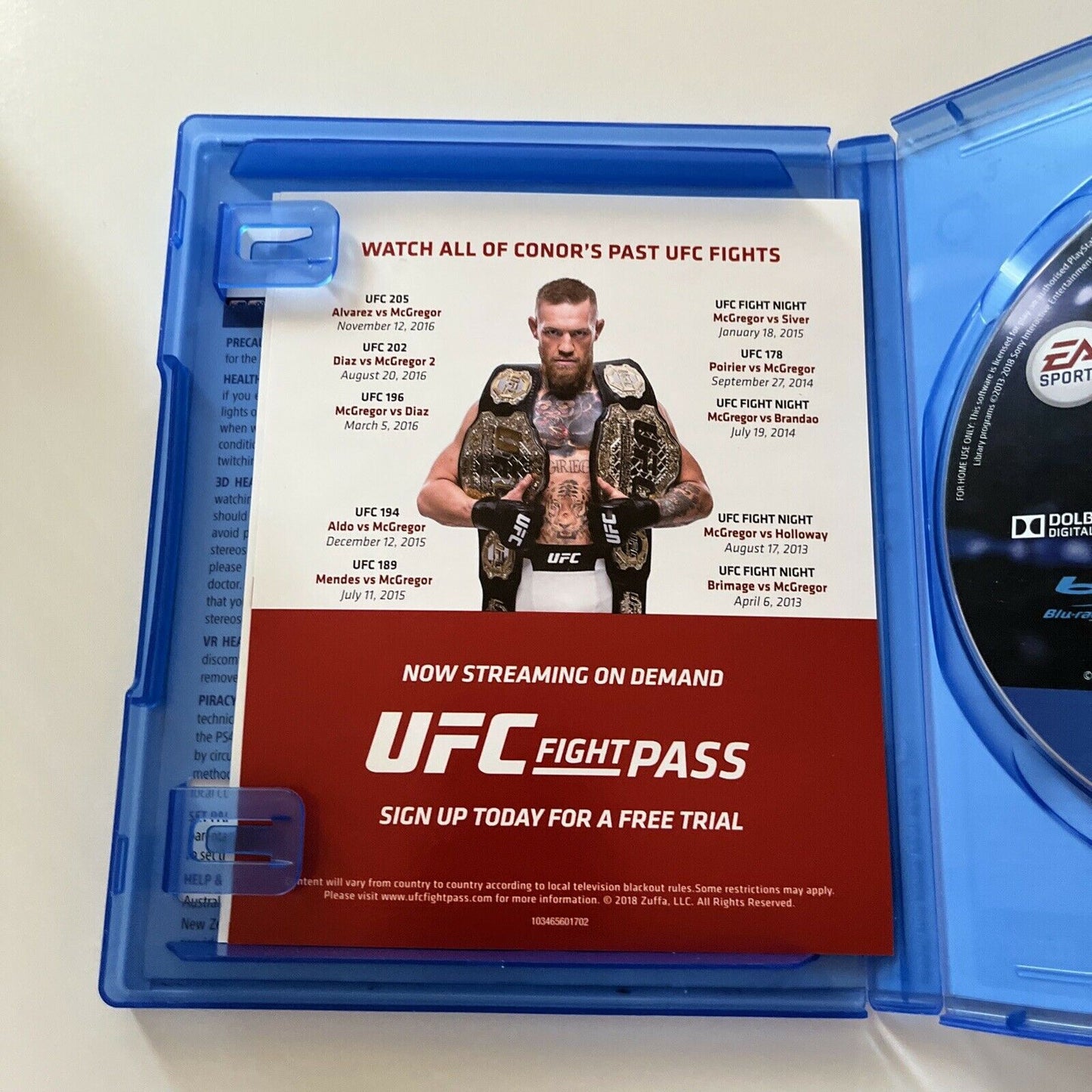 UFC 3 EA SPORTS Ultimate Fighting Sony Playstation 4 PS4 Conor McGregor