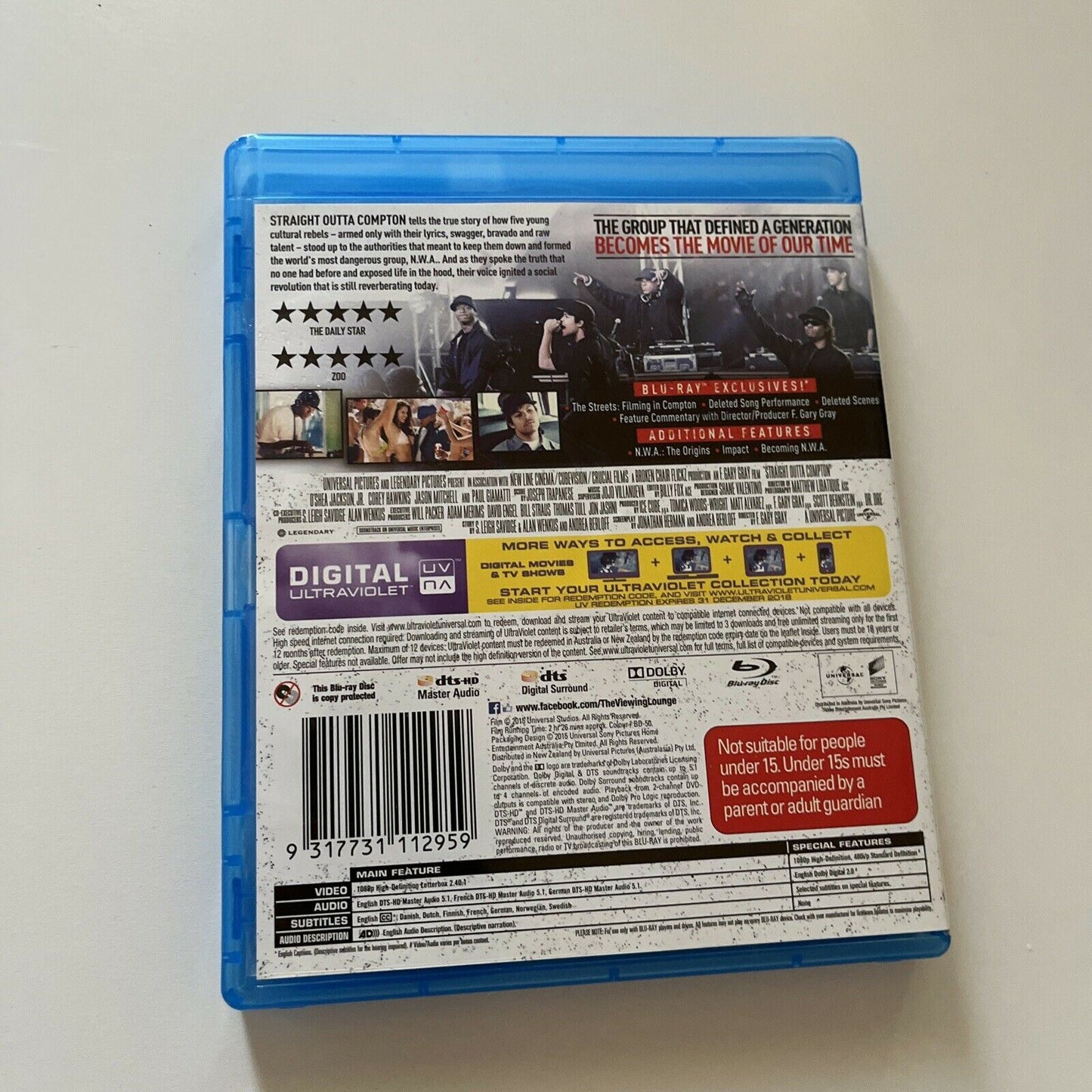 Straight Outta Compton - Directors Cut (Blu-ray, 2015) Paul Giamatti Region B