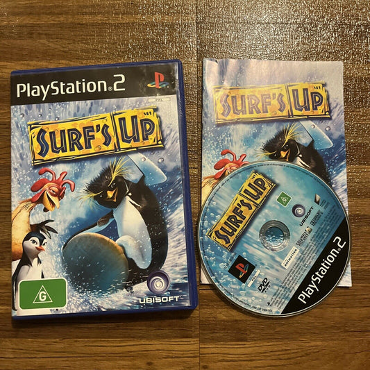 Surf's Up (Sony PlayStation 2 PS2, 2007) Ubisoft Penguins PAL With Manual