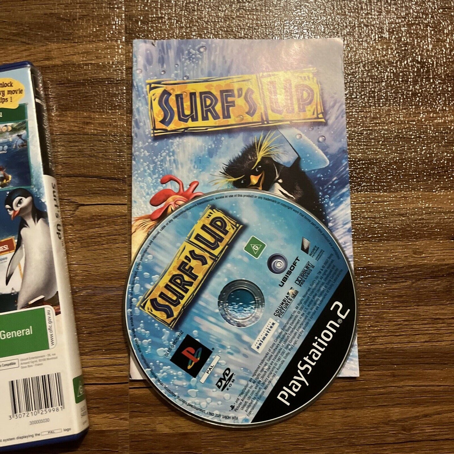 Surf's Up (Sony PlayStation 2 PS2, 2007) Ubisoft Penguins PAL With Manual