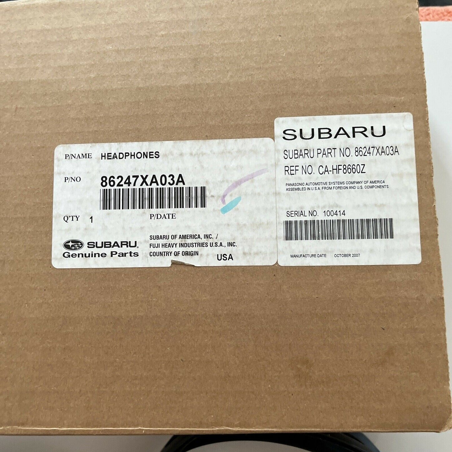 4x Subaru Headphones 86247xa03a for Subaru Tribeca 2007-2014