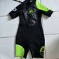 Piping Hot Green/black Wetsuit Size 8-10