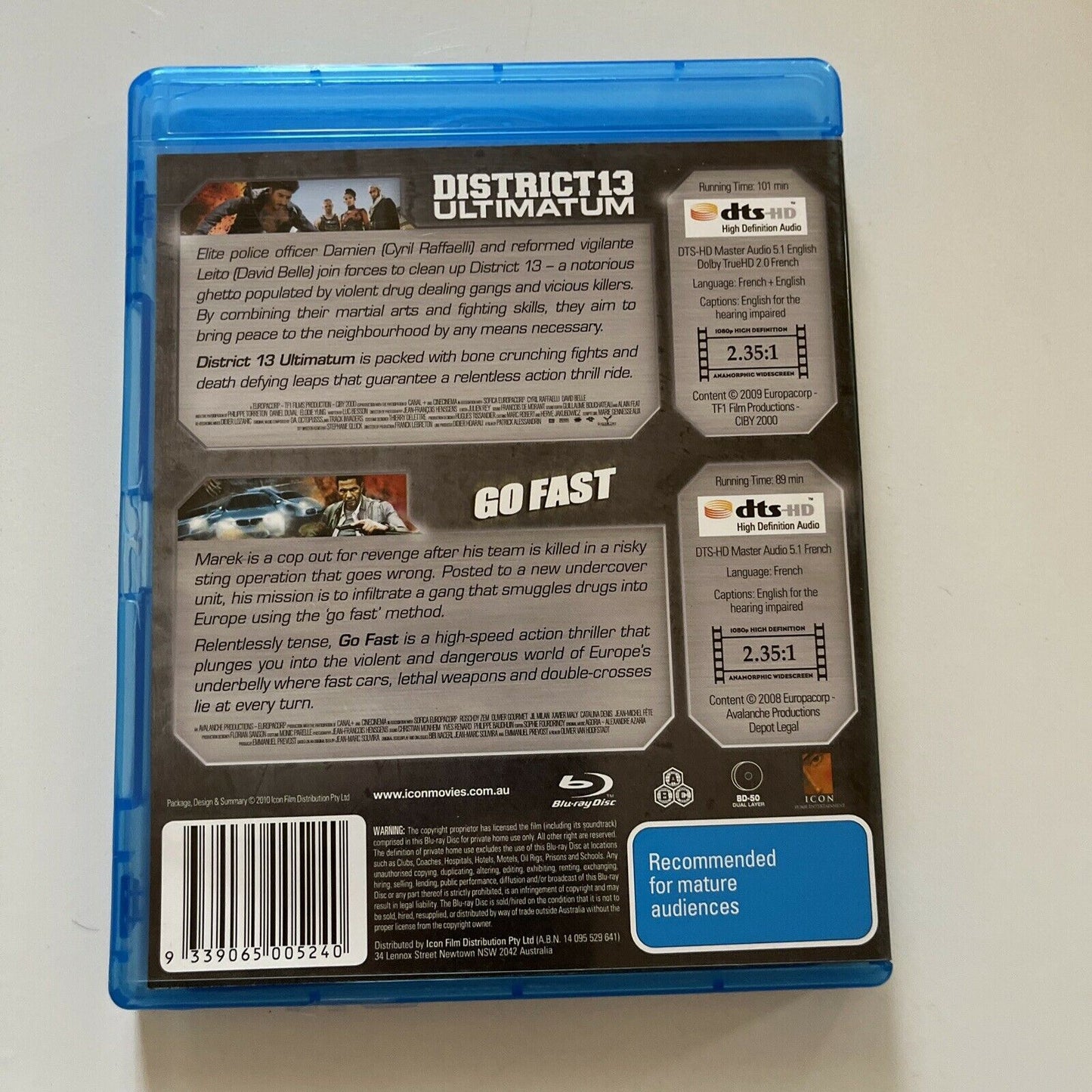 District 13 - Ultimatum / Go Fast (Blu-ray, 2009) All Regions