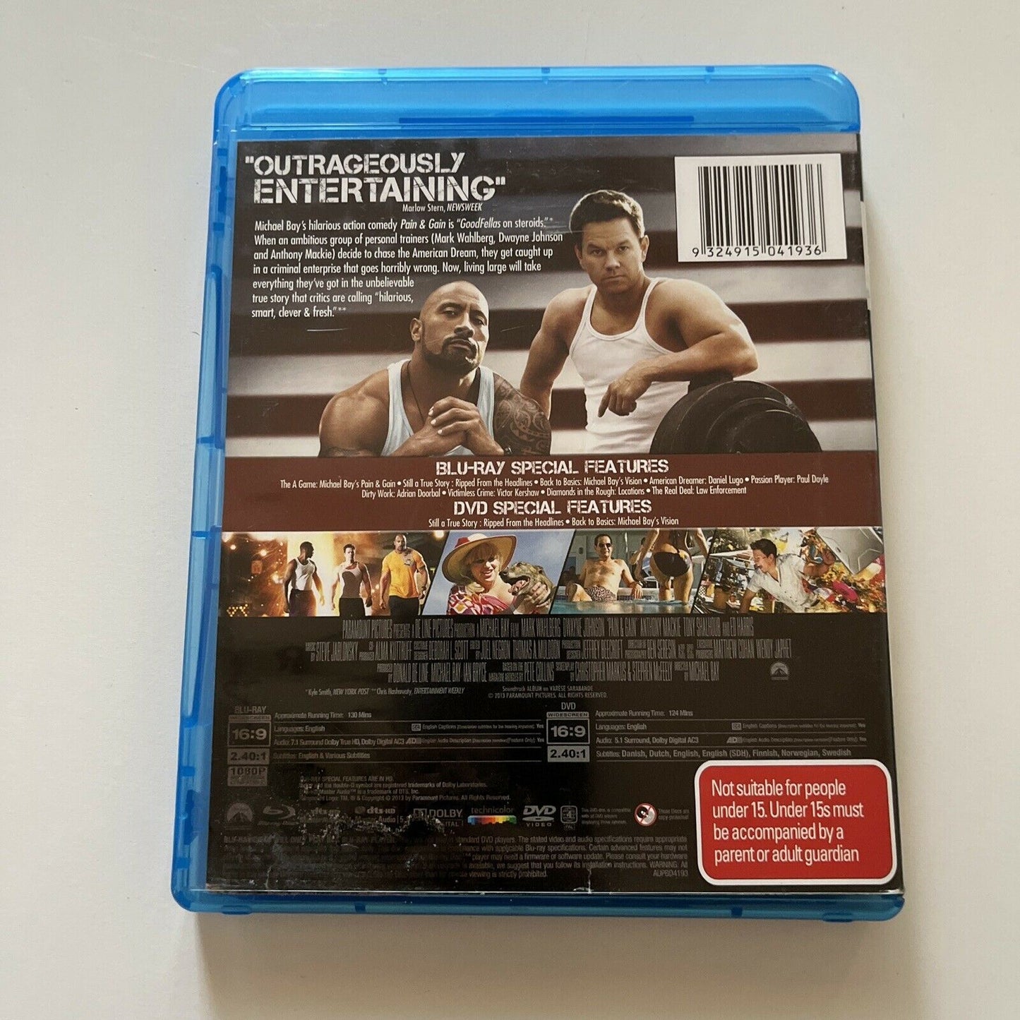 Pain & Gain (Blu-ray + DVD, 2013) Mark Wahlberg, Dwayne Johnson Region B