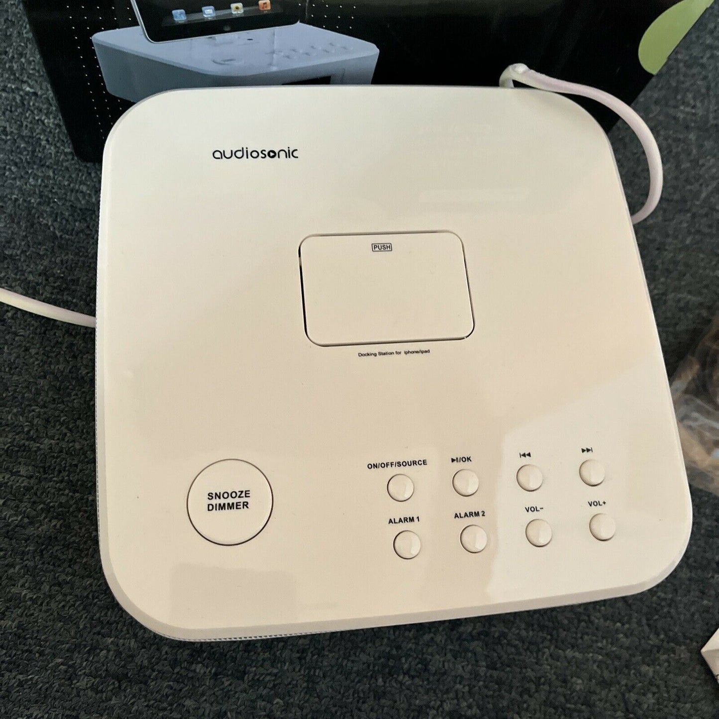 Audiosonic Alarm Clock Radio Dock iPod 30-Pin  ANW-100