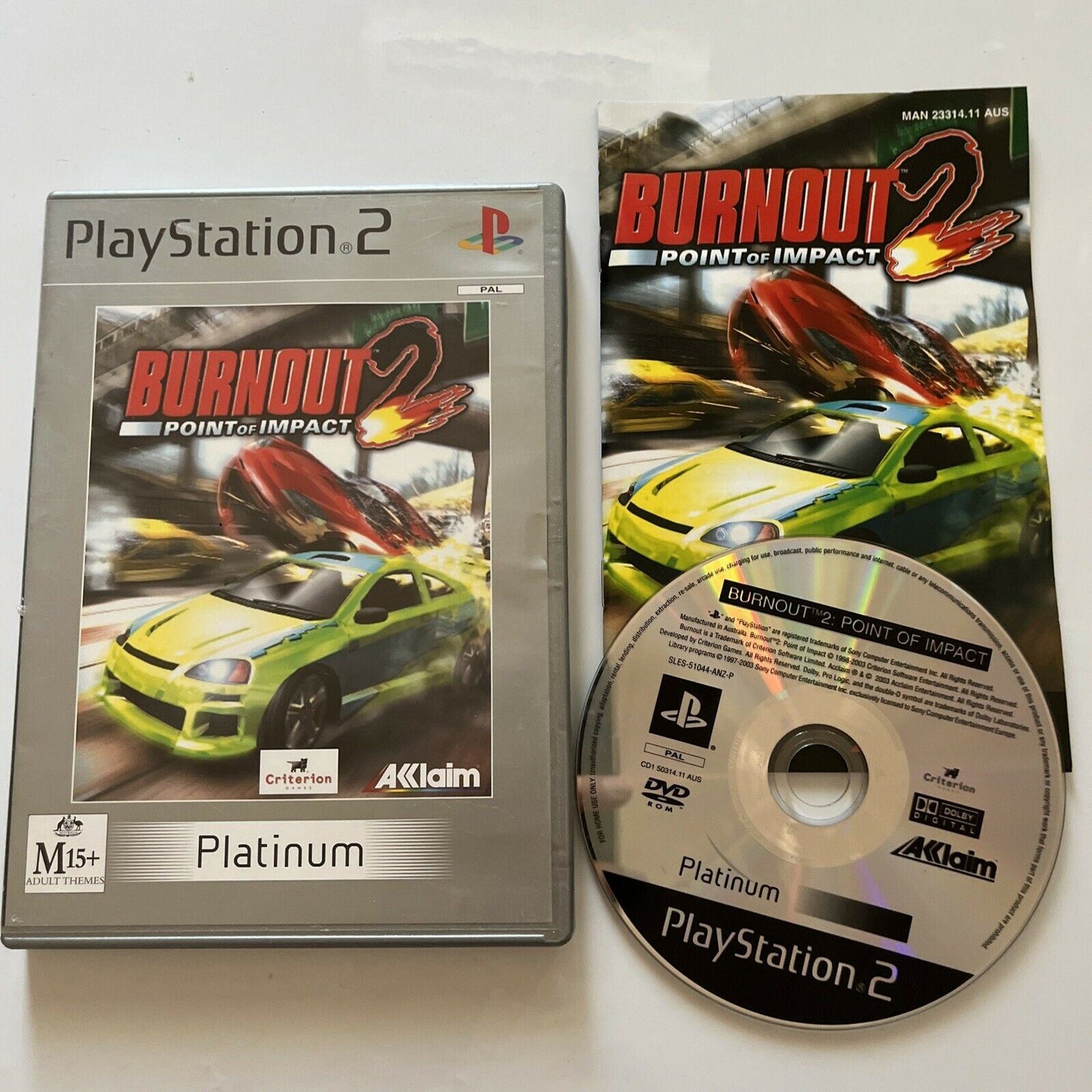 Burnout 2 Point of Impact PS2 (Platinum) PAL With Manual