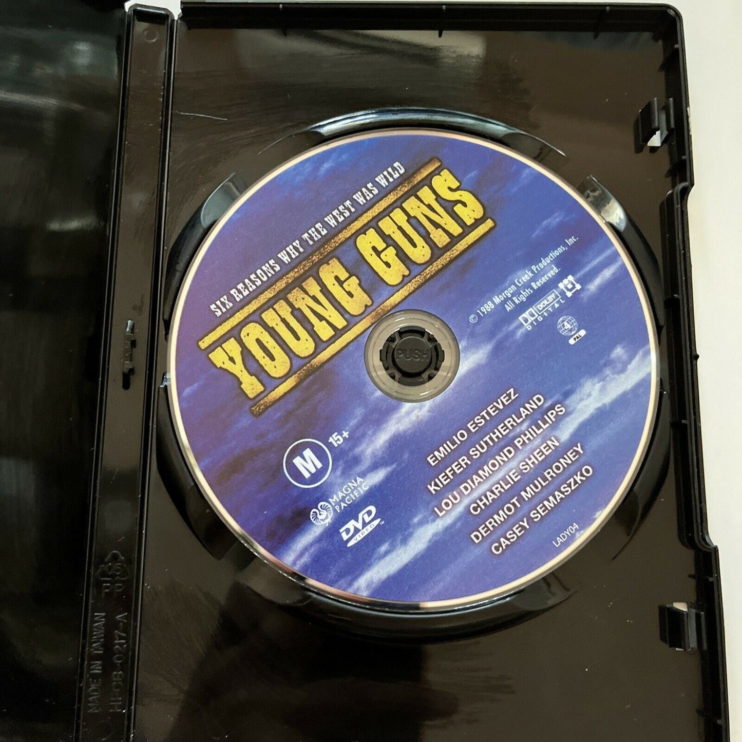 Young Guns (DVD, 1988) Emilio Estevez, Charlie Sheen, Region 4