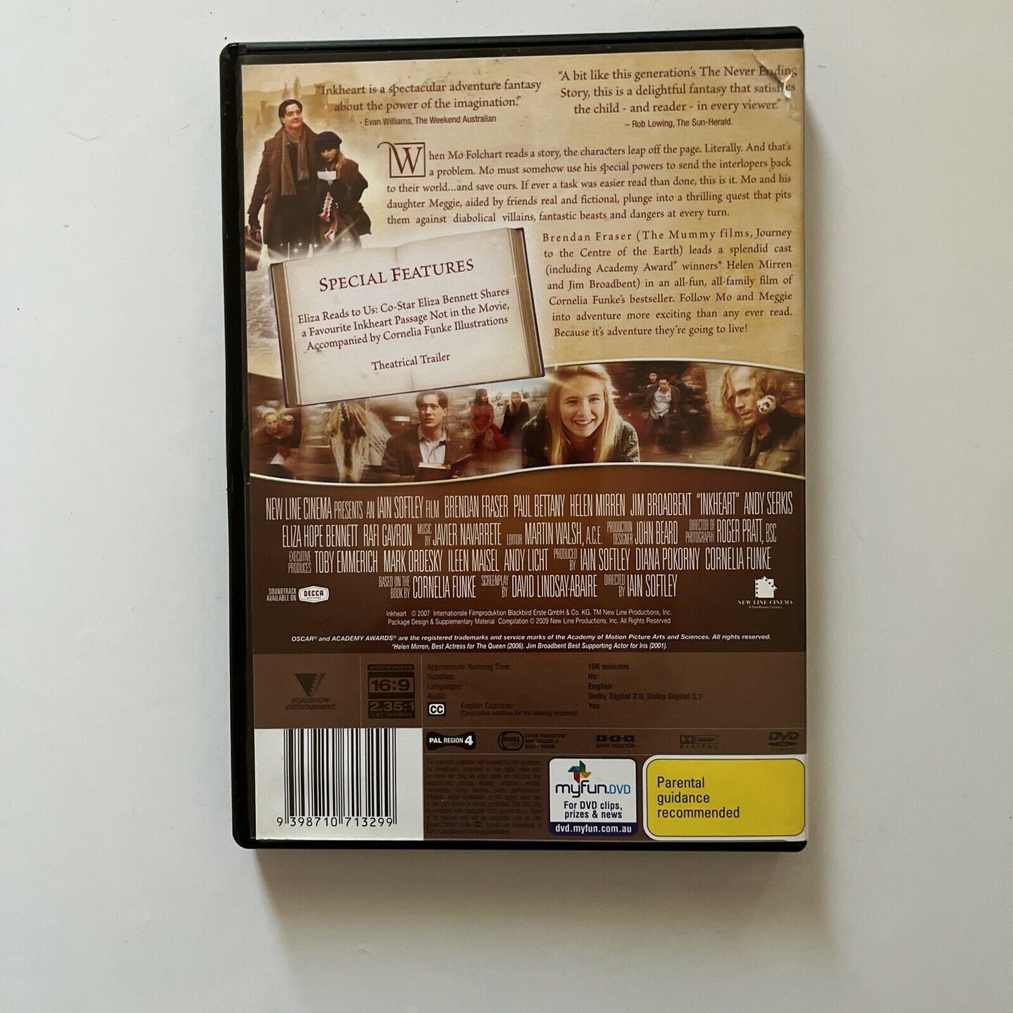 Inkheart (DVD, 2008) Brendan Fraser, Paul Bettany, Helen Mirren, Region 4