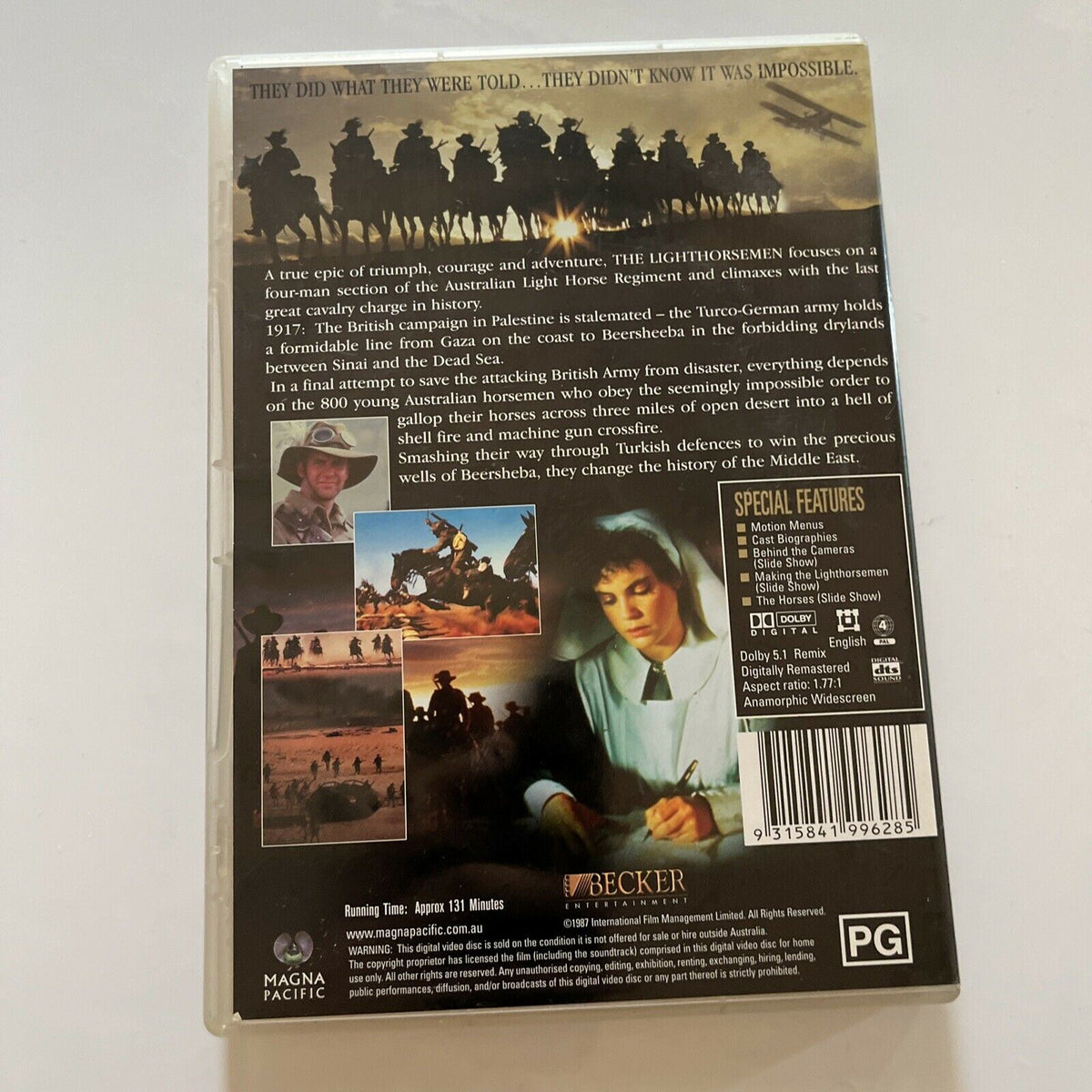 The Lighthorsemen (DVD, 1988) Jon Blake, Peter Phelps, Tony Bonner, Region 4
