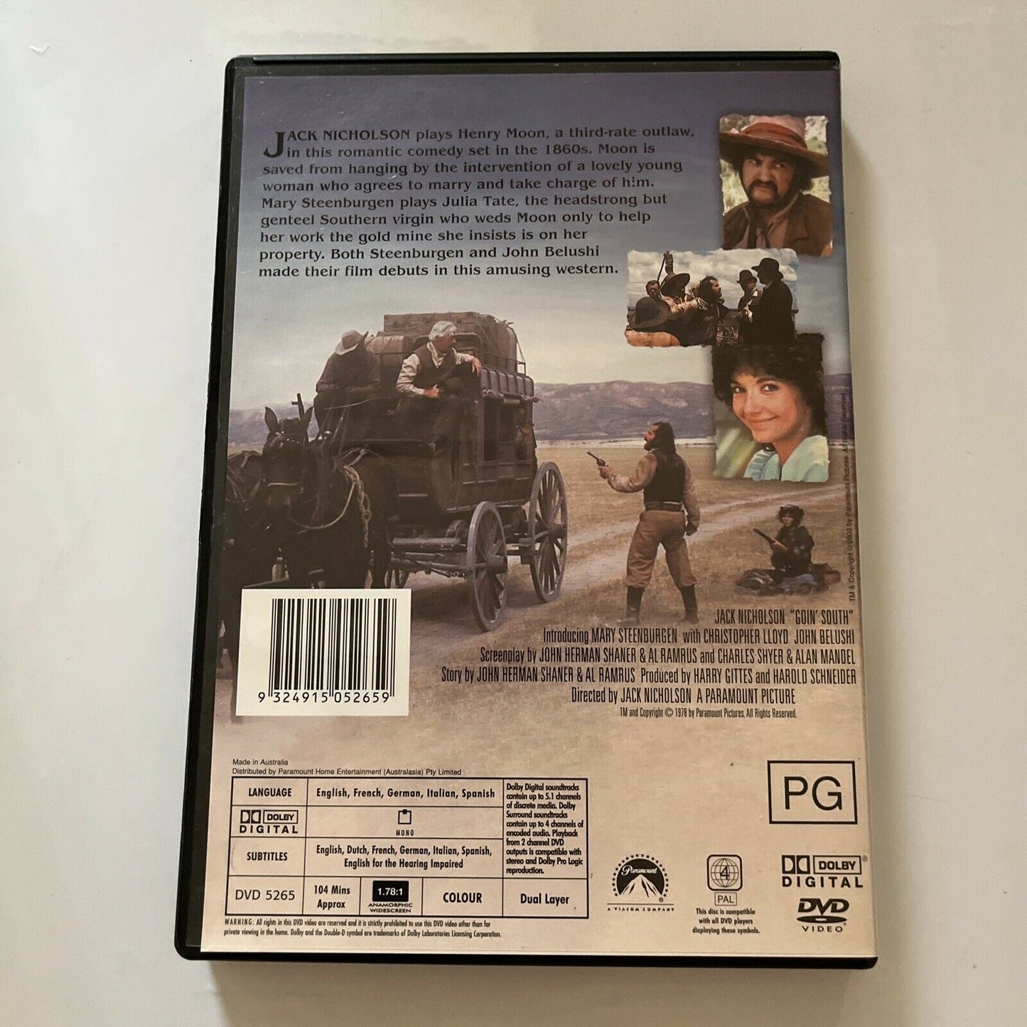 Goin' South (DVD, 1978) Jack Nicholson, Mary Steenburgen, Region 4