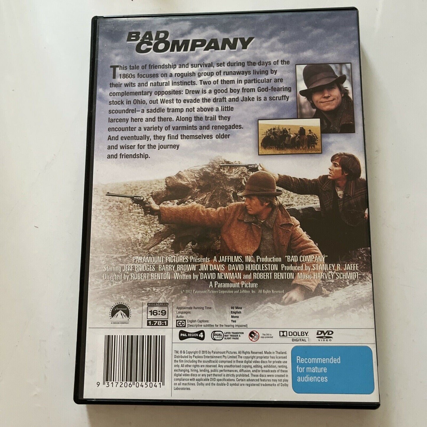 Bad Company (DVD, 1972) Jeff Bridges. Region 4