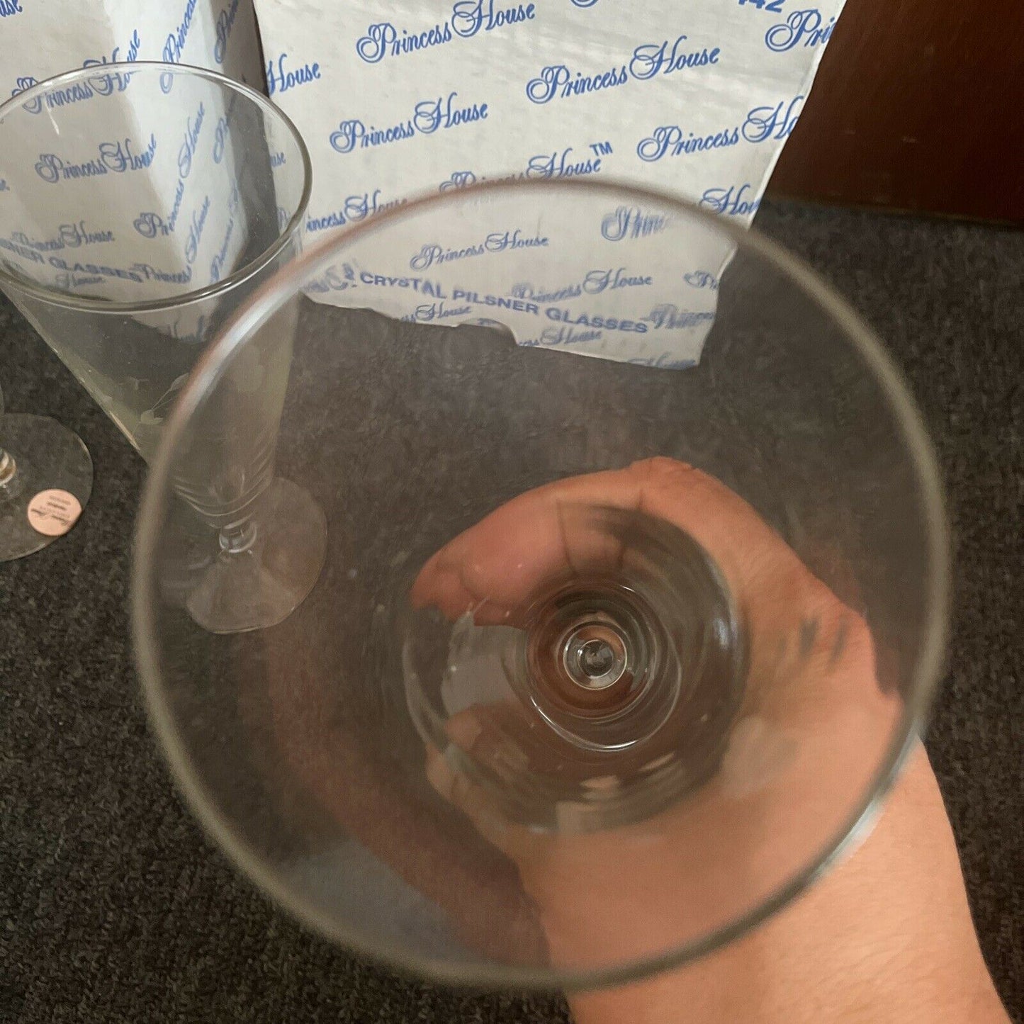 *New* 4x Princess House Crystal Pilsner Glasses 1992 - Made In USA 442