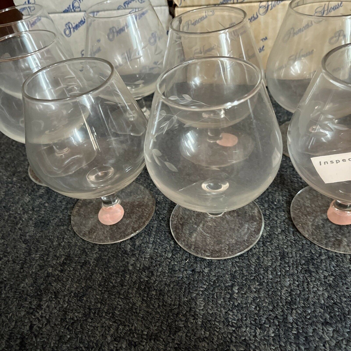 8x Princess House 404 Handcut Brandy Glasses 1989