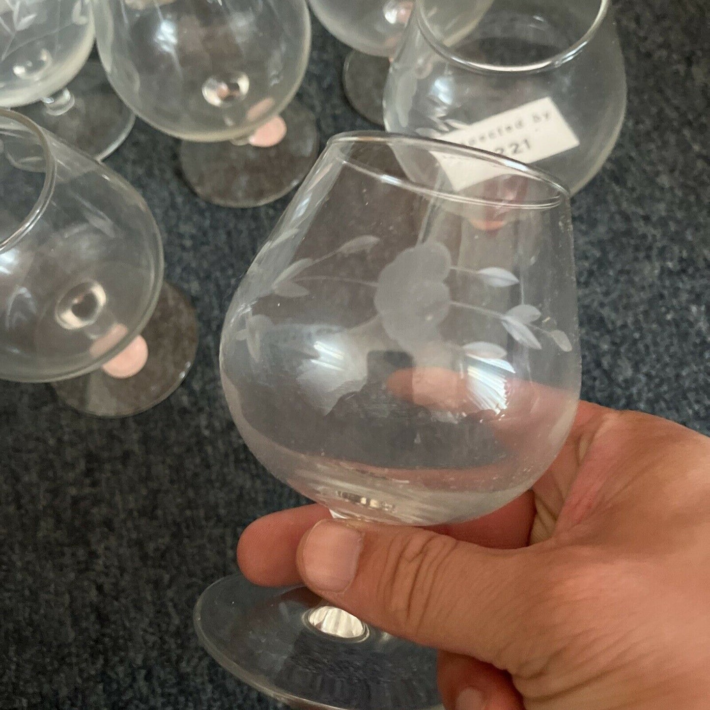 8x Princess House 404 Handcut Brandy Glasses 1989