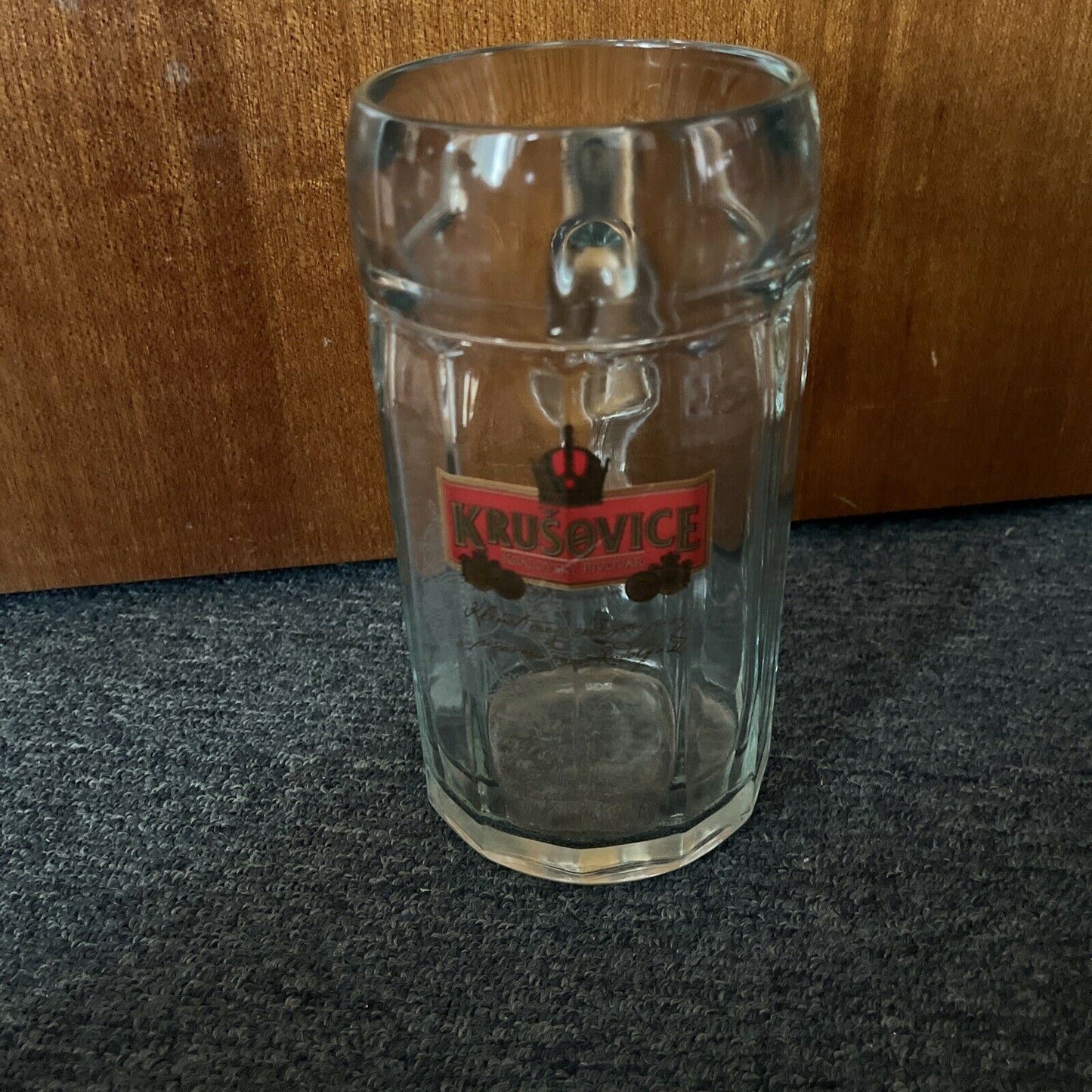 Krusovice Kralovsky Pivovar Beer Stein Mug Glass 1L Made In Austria