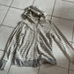 Uniqlo Hoodie XL Size Grey White Stripe Cotton Polyester