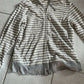 Uniqlo Hoodie XL Size Grey White Stripe Cotton Polyester