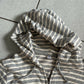 Uniqlo Hoodie XL Size Grey White Stripe Cotton Polyester