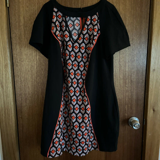 City Chic tunic top, red & black, sz. 14-16/XS