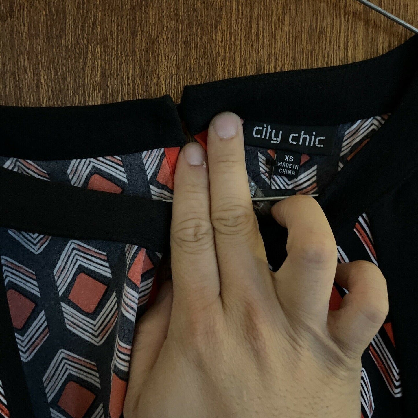 City Chic tunic top, red & black, sz. 14-16/XS