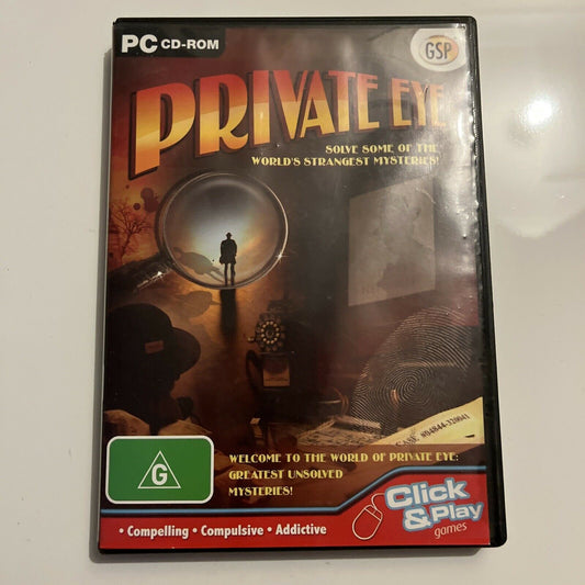 Private Eye Great Unsolved Mysteries PC CDROM Hidden Object Game