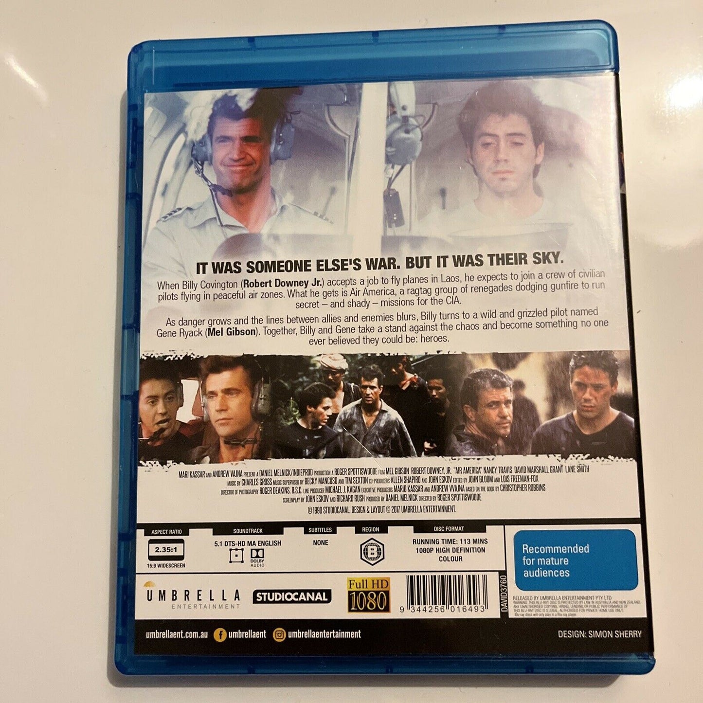 Air America (Blu-ray, 1990) Mel Gibson, Robert Downey, JR. Region B