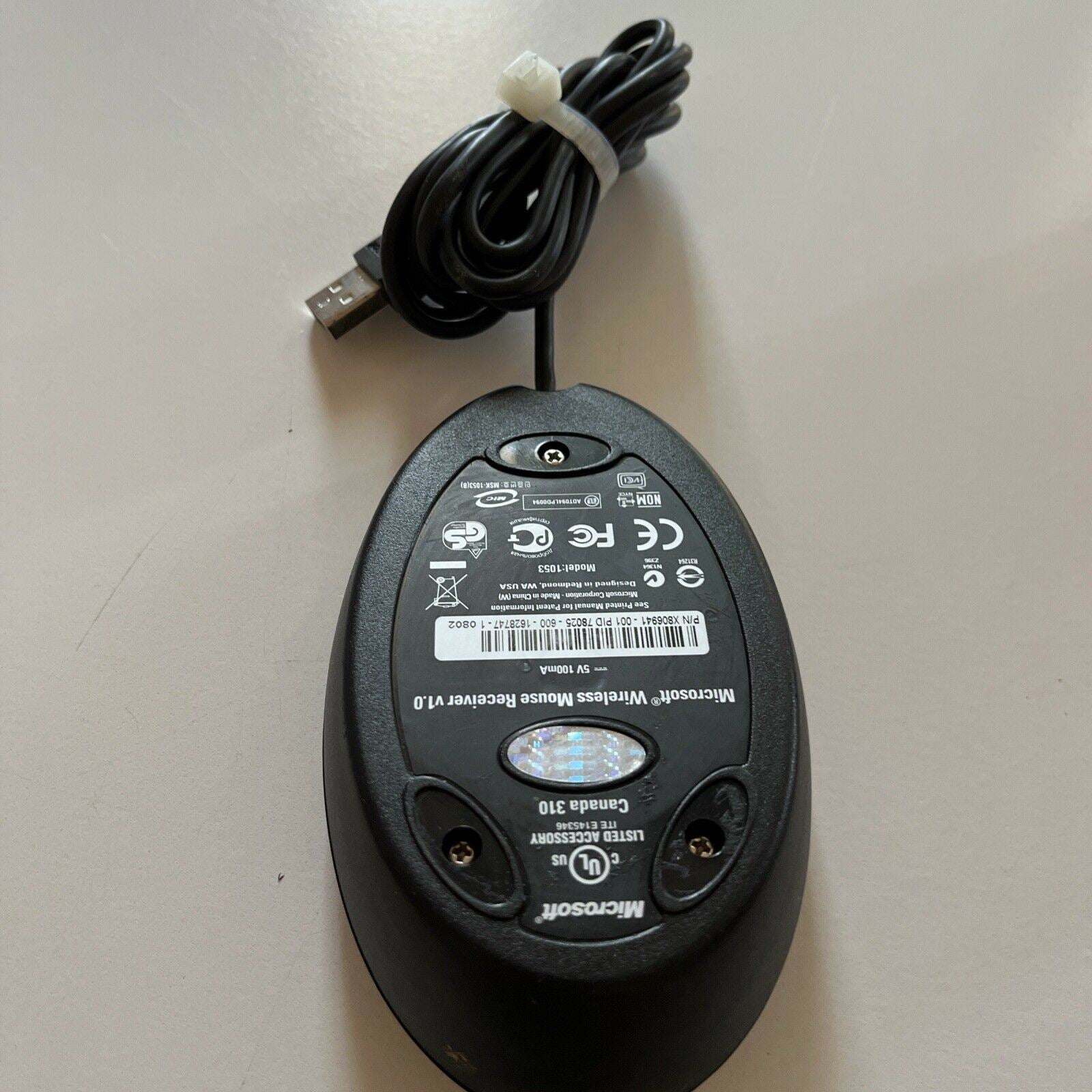 Microsoft Wireless Mouse USB Receiver v1.0 Model 1053 Retro Unit