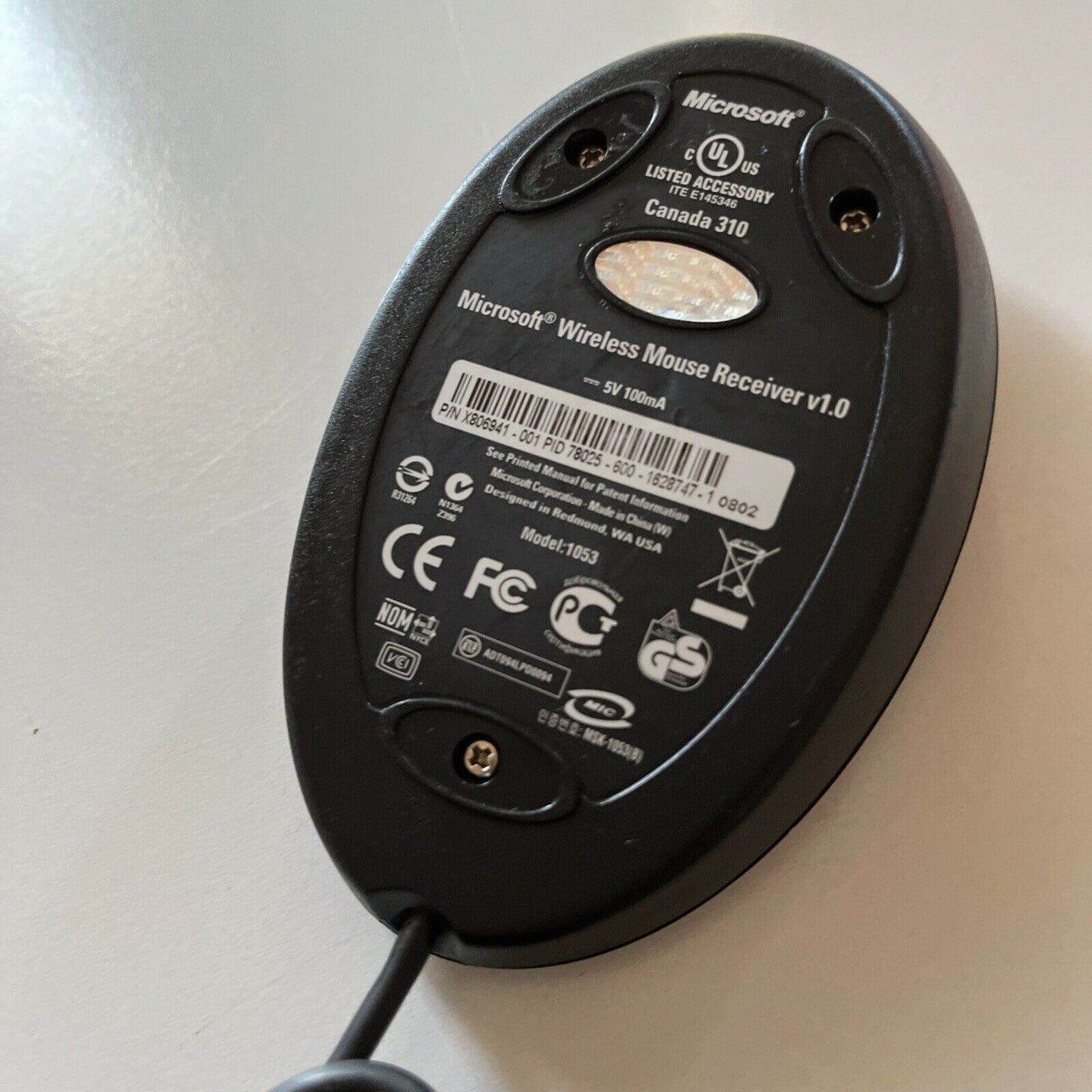 Microsoft Wireless Mouse USB Receiver v1.0 Model 1053