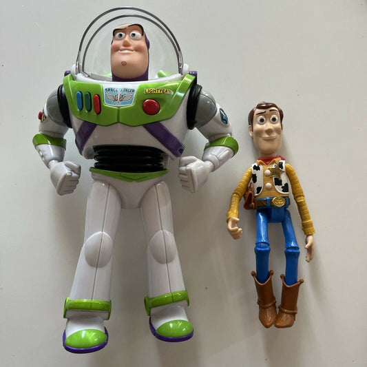 Buzz Lightyear 12" Talking Thinkway & Woody 9" Action Figure 2017 Mattel