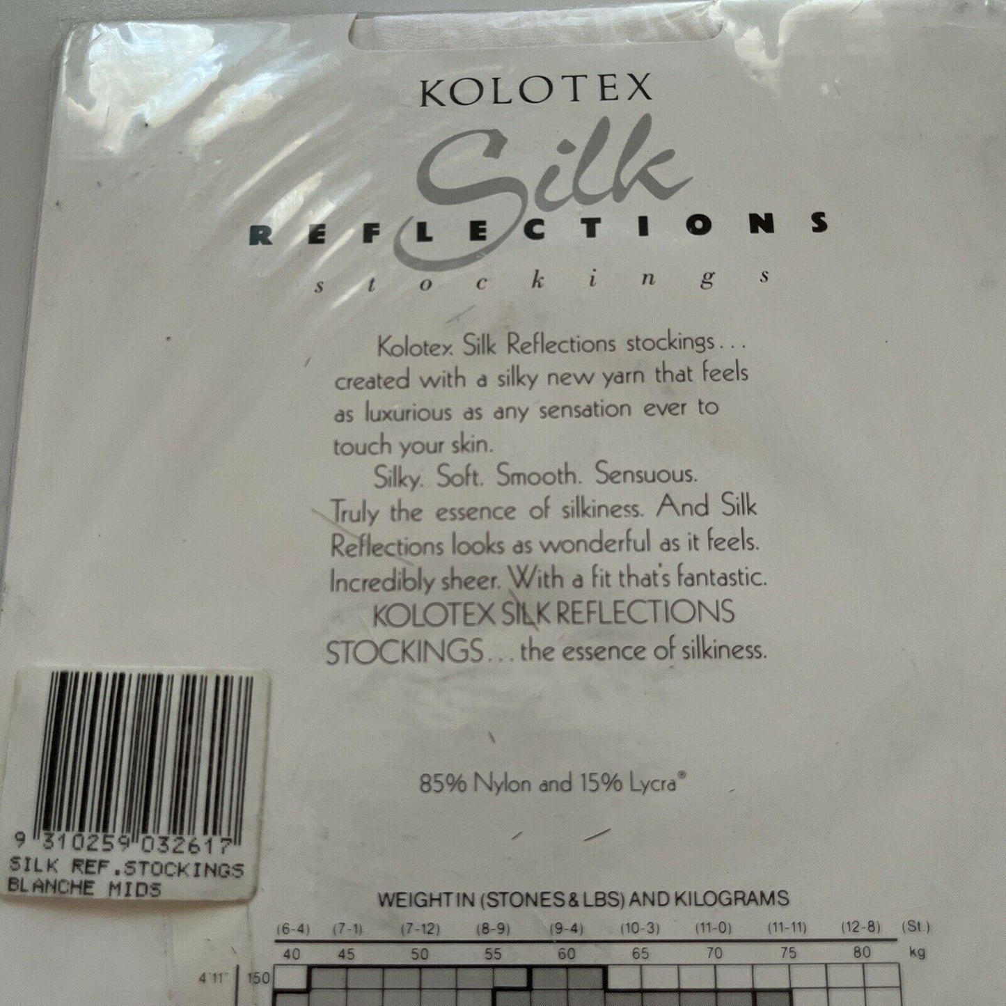 Kolotex Reflections Stockings Blanche MIDS 9.5-10