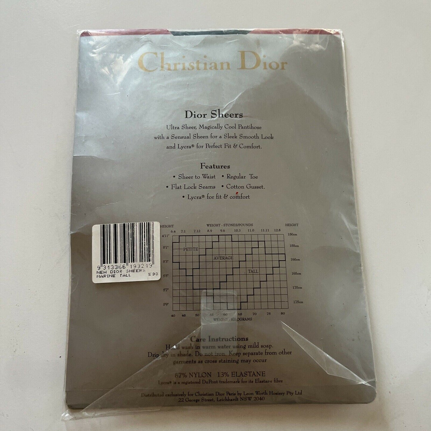 Christian Dior Sheers - Sheer To Waist, Regular Toe - Marine Tall Nylon