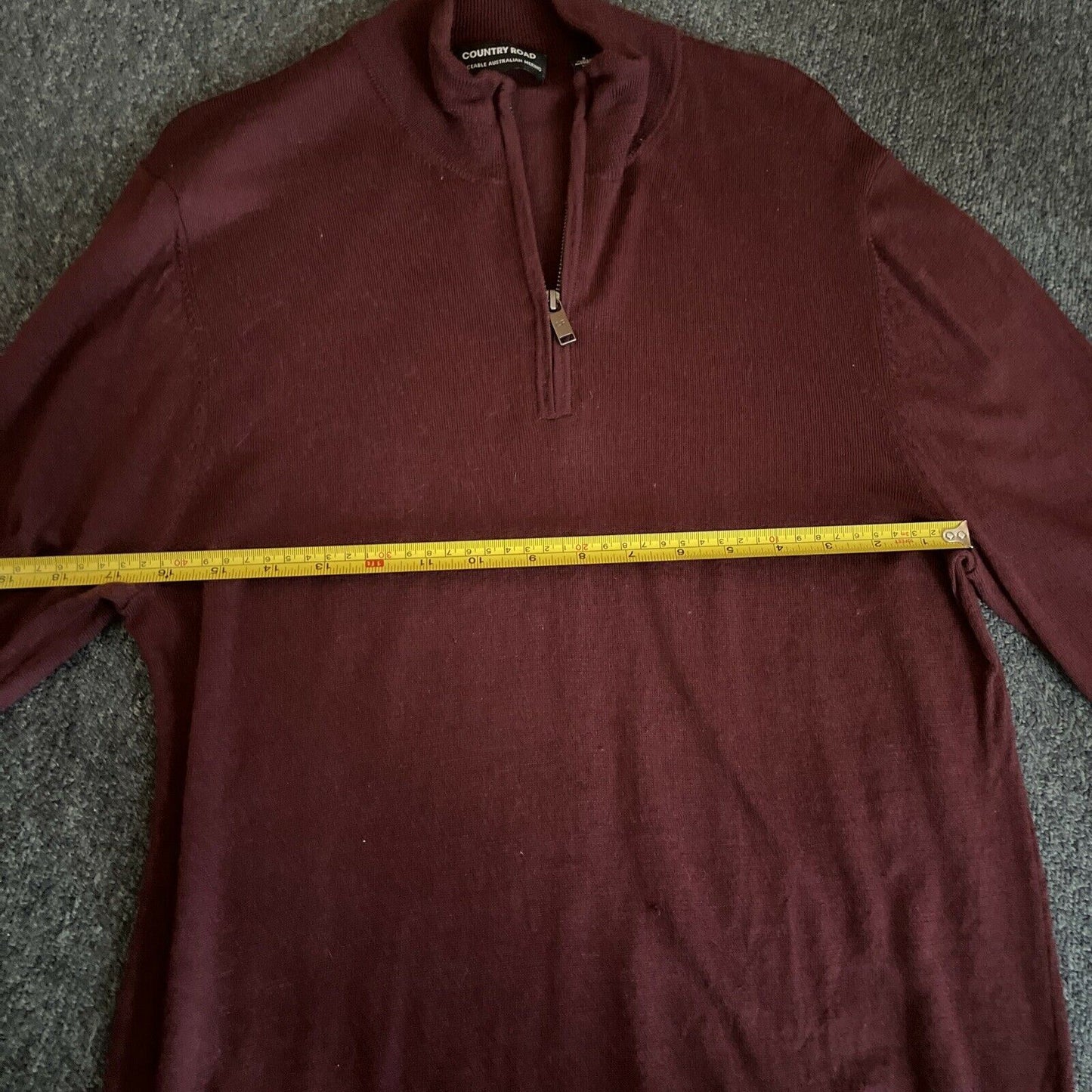 Country Road Maroon Pullover Jumper Australian Merino Wool Small Size