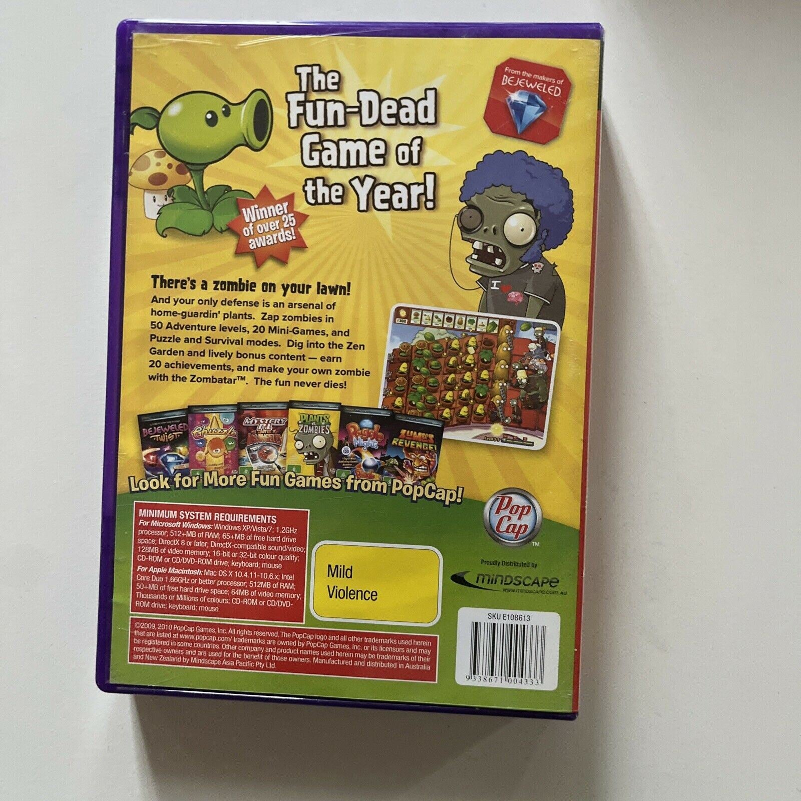 Plants vs Zombies Game of the Year Edition PC CD-ROM Australian Release