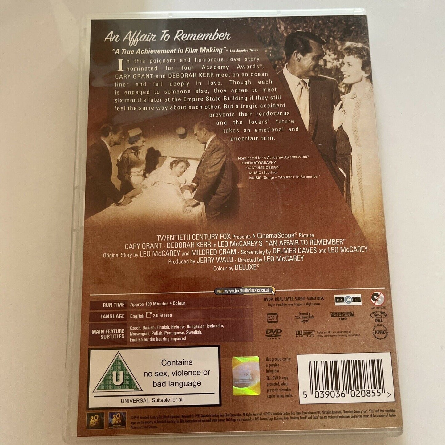 An Affair To Remember (DVD, 1957) Cary Grant, Deborah Kerr Region 4&2