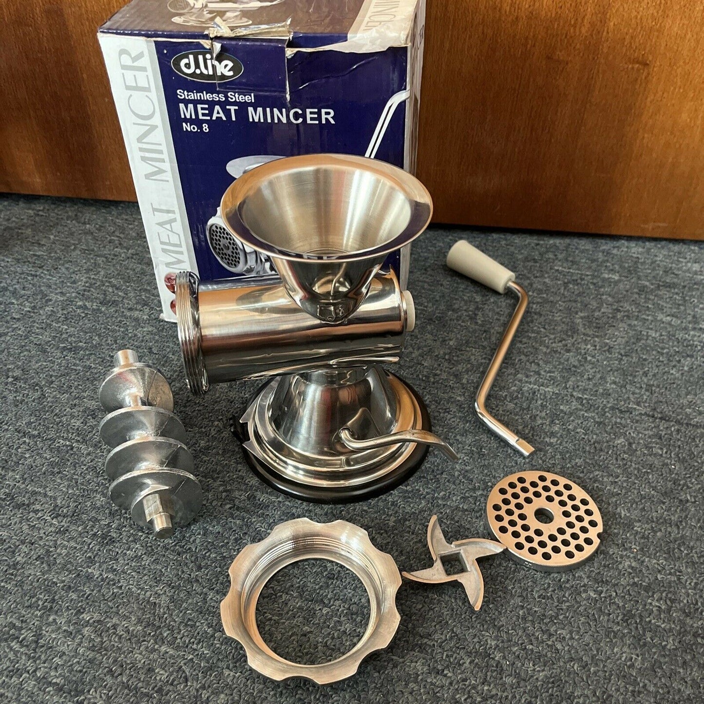 D.Line Meat Mincer No. 8 Stainless Steel Manual