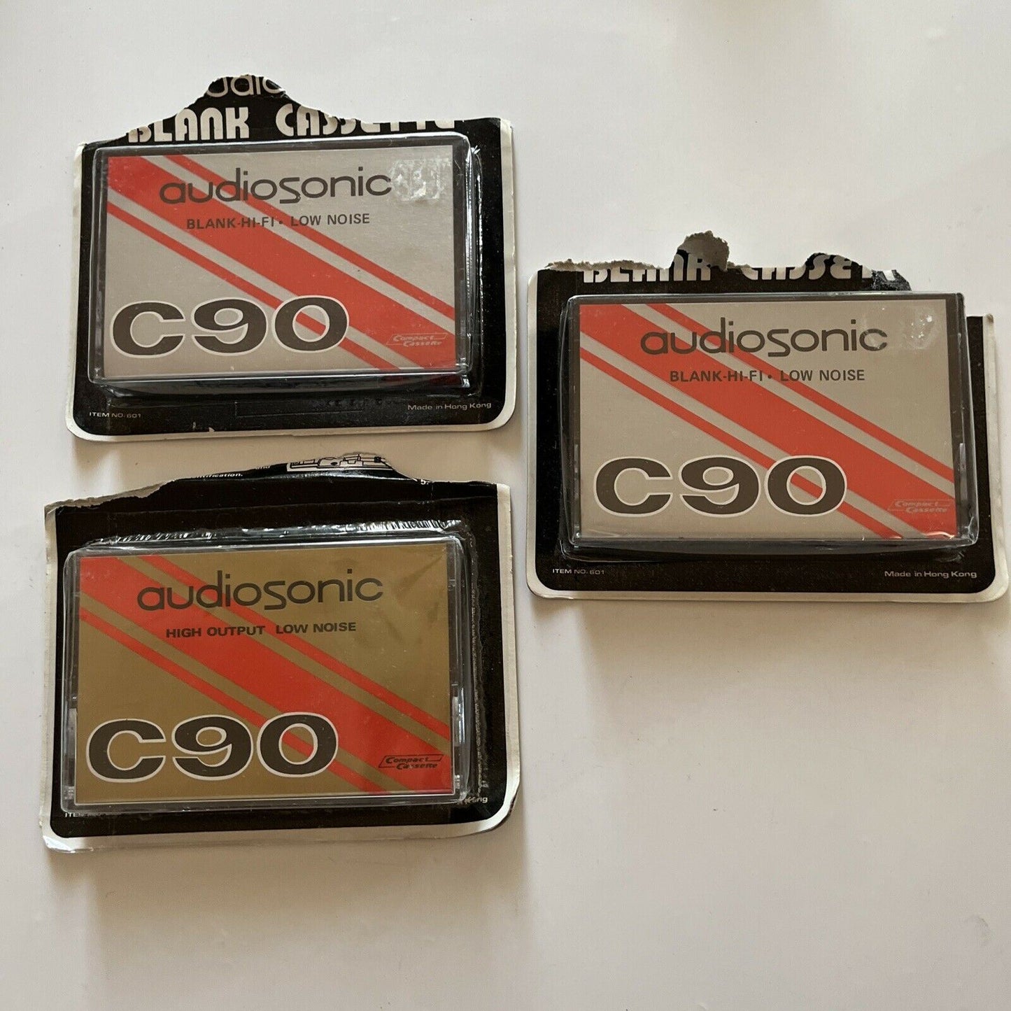 3x Audiosonic Blank Audio Cassette Tape C90 90 minutes