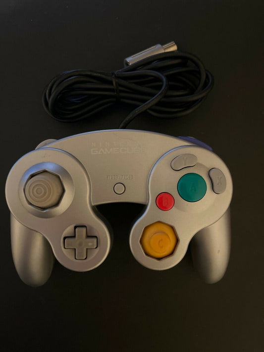 Official Nintendo GameCube Controller Silver DOL-003 Tested and Working