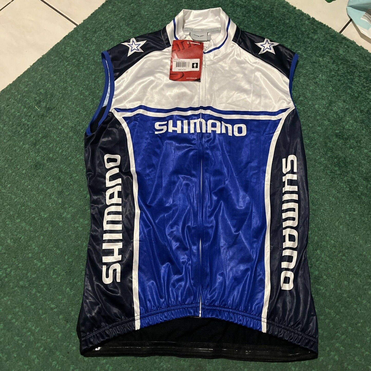Shimano Team Windvest Cycling Large Size Blue Black NWT