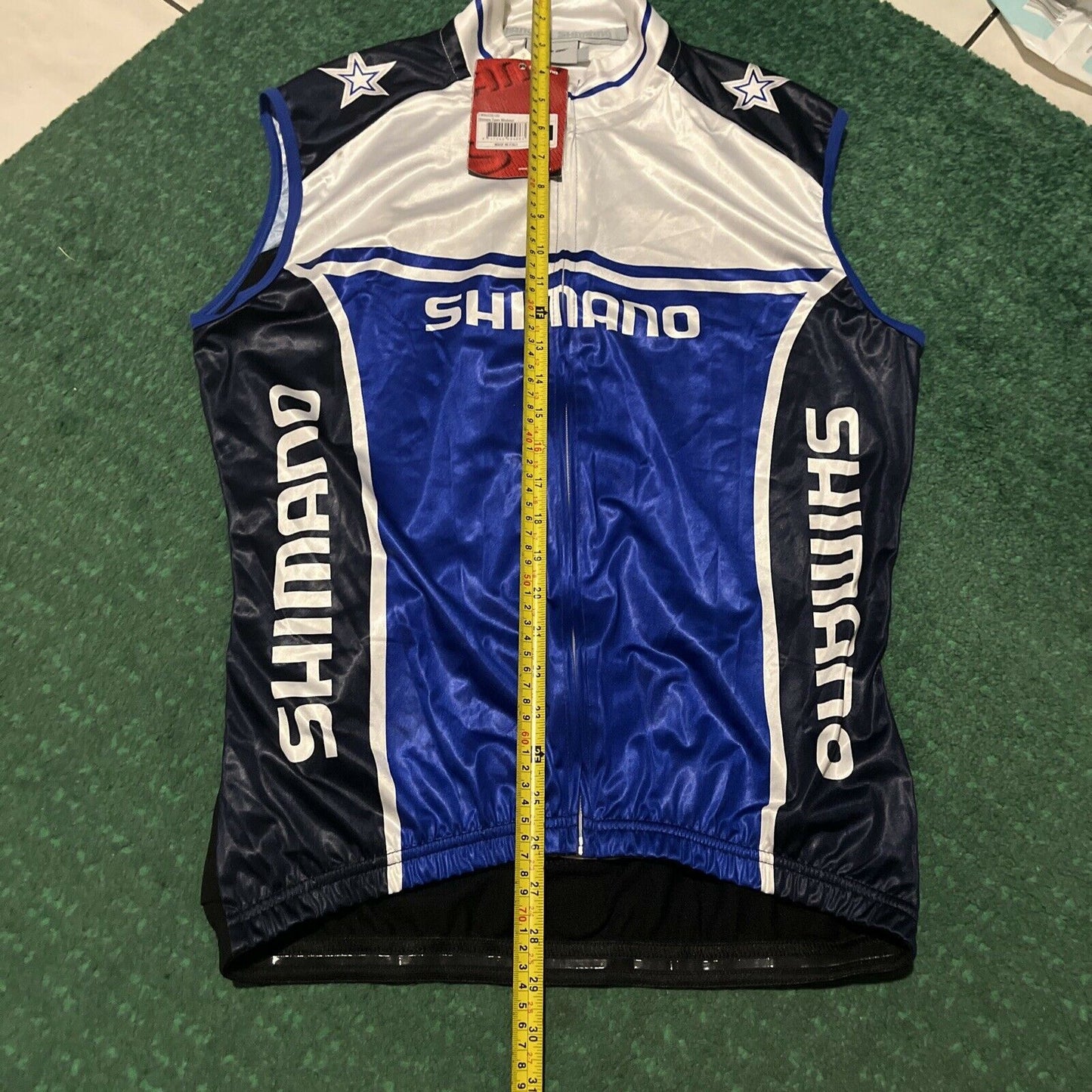 Shimano Team Windvest Cycling Large Size Blue Black NWT