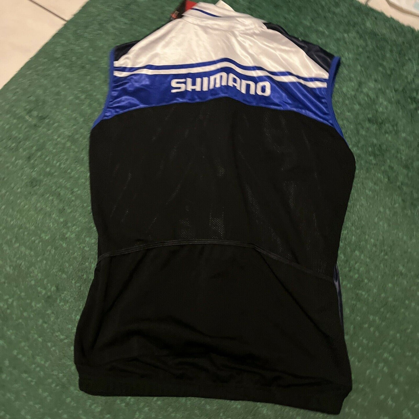 Shimano Team Windvest Cycling Large Size Blue Black NWT