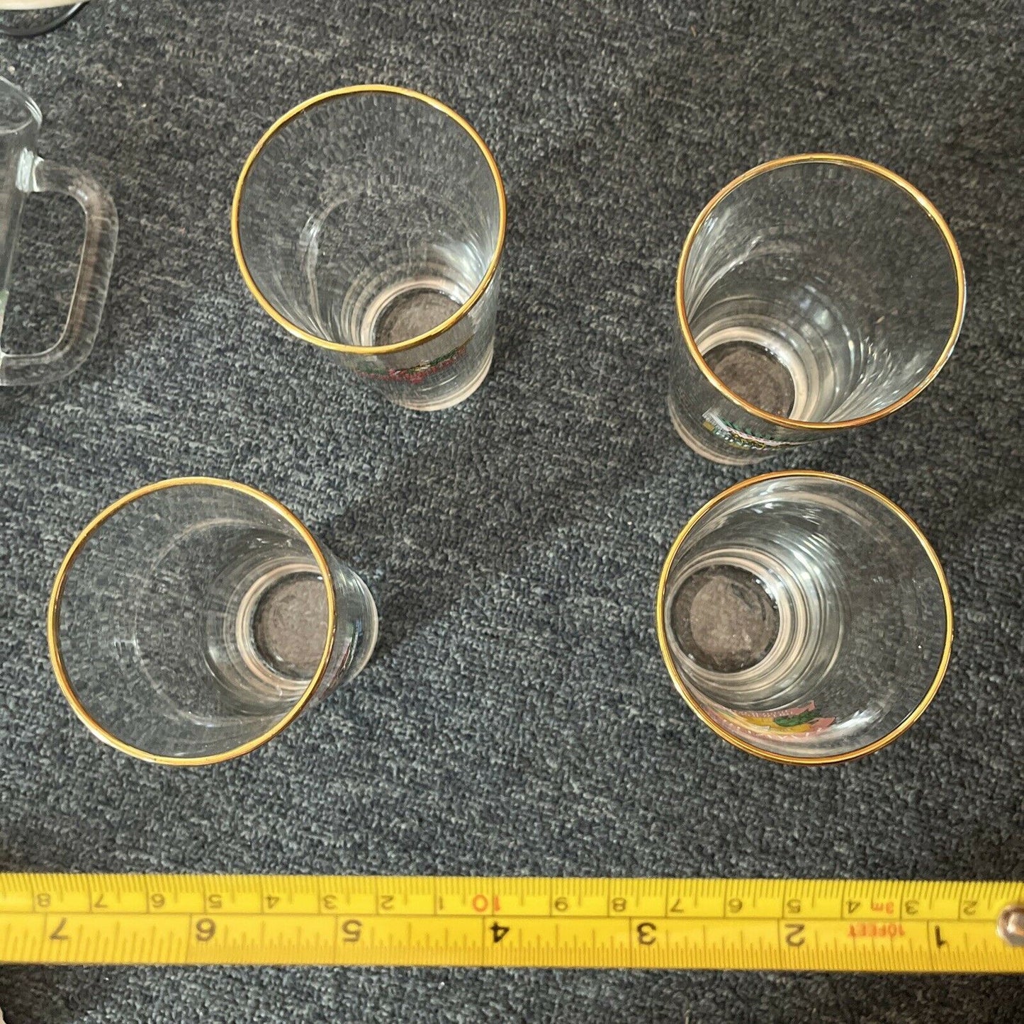 9x Heineken Drinking Glasses 13cm Tall