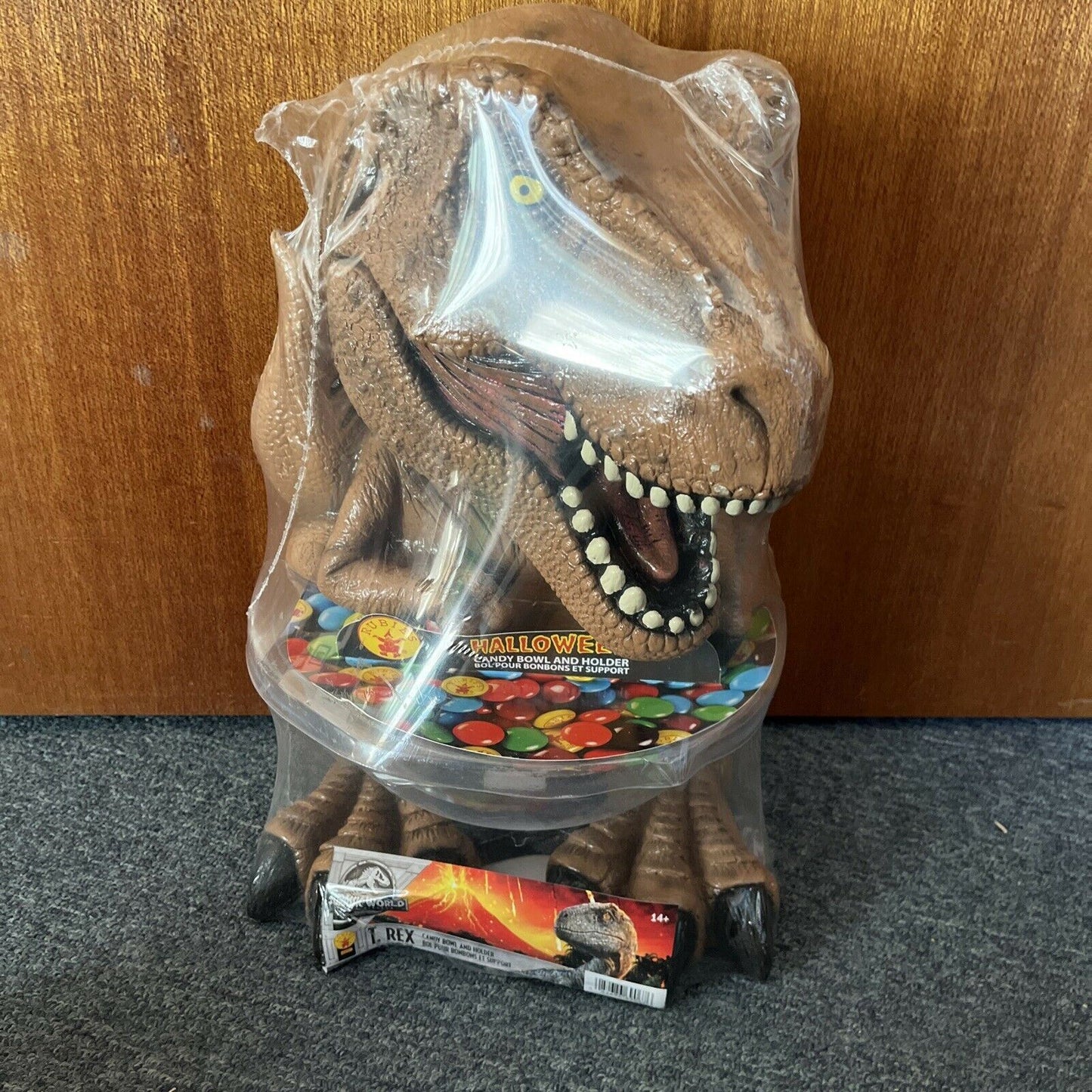 *New Sealed* Jurassic World T. Rex Halloween Candy Bowl & Holder 39cm Tall