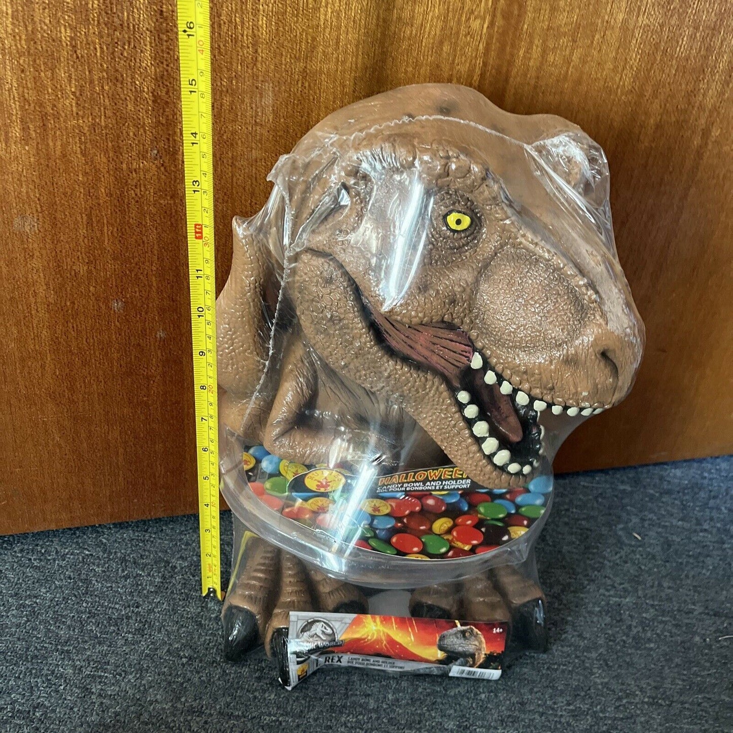 *New Sealed* Jurassic World T. Rex Halloween Candy Bowl & Holder 39cm Tall