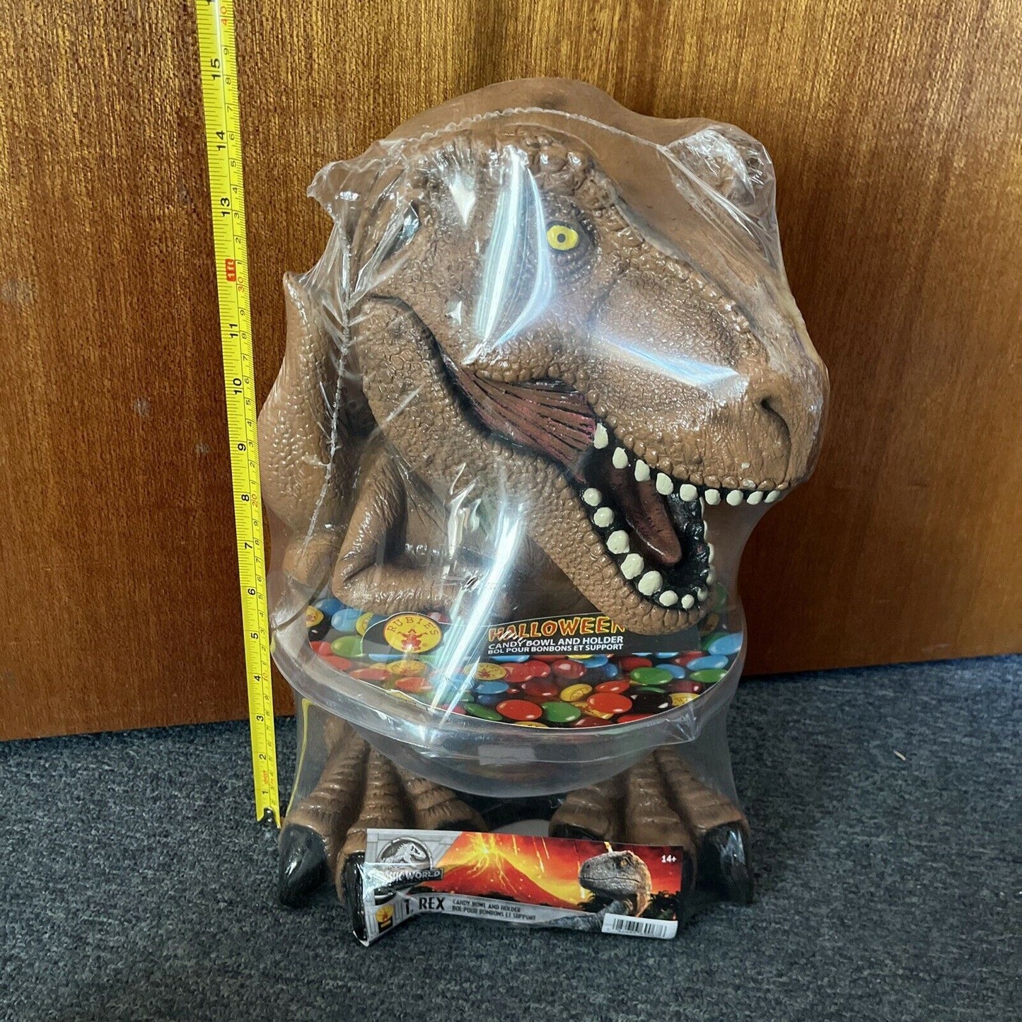 *New Sealed* Jurassic World T. Rex Halloween Candy Bowl & Holder 39cm Tall