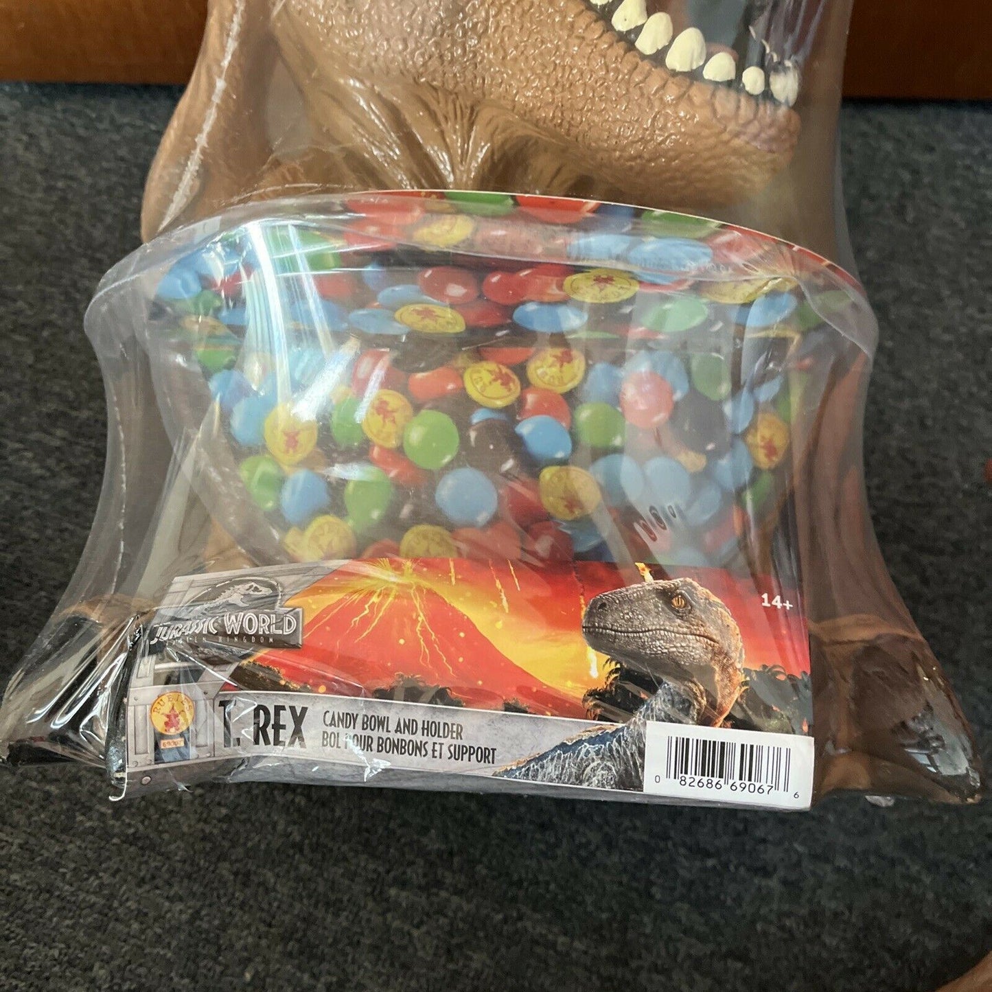 *New Sealed* Jurassic World T. Rex Halloween Candy Bowl & Holder 39cm Tall