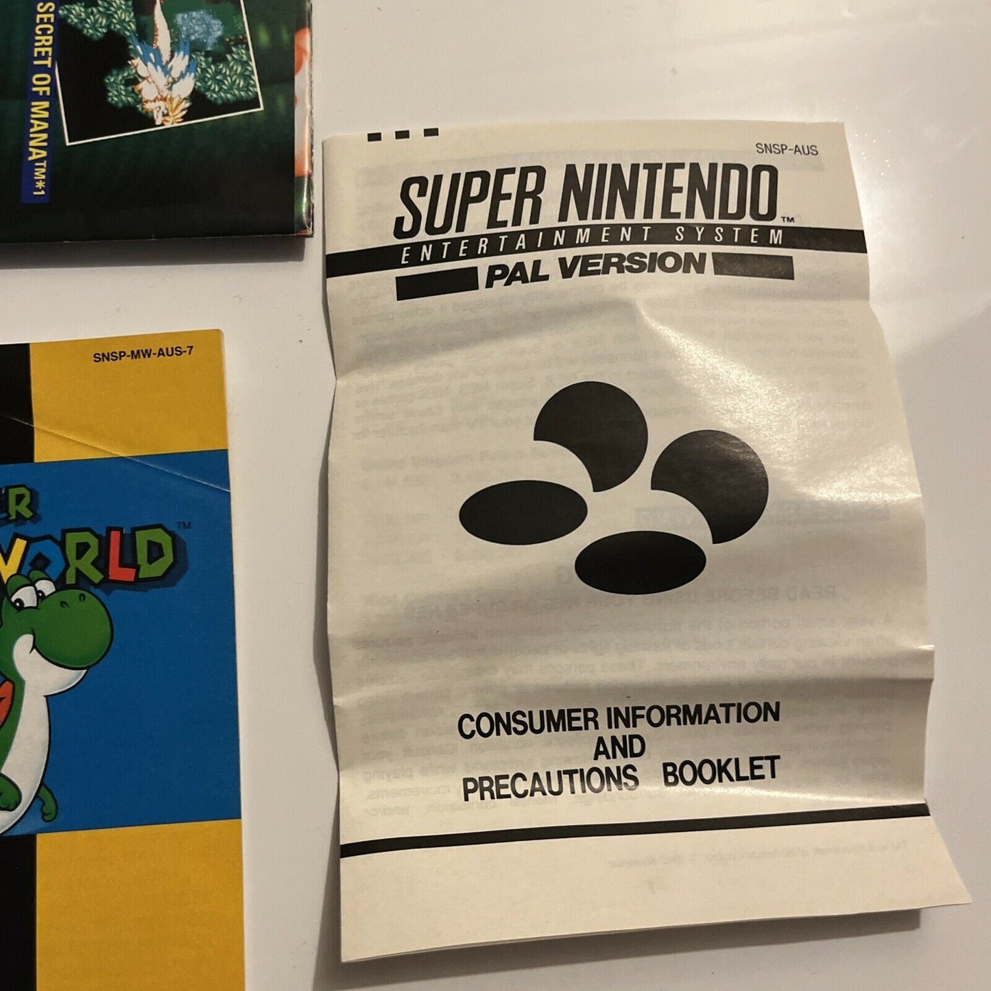 Super Mario World - Super Nintendo SNES With Manual Box Poster PAL