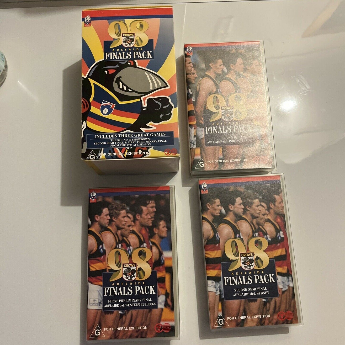 AFL 98 Adelaide Crows Final Pack (VHS, 3-Tape) PAL