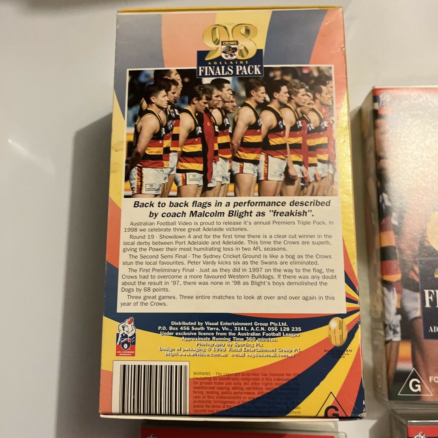 AFL 98 Adelaide Crows Final Pack (VHS, 3-Tape) PAL